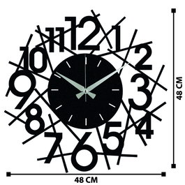 Wallity Rasputin Reloj de Pared Decorativo Negro